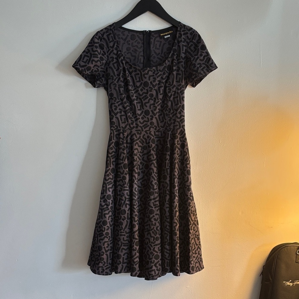 Nooworks Black And Gray Patterned Mini Dress - image 1